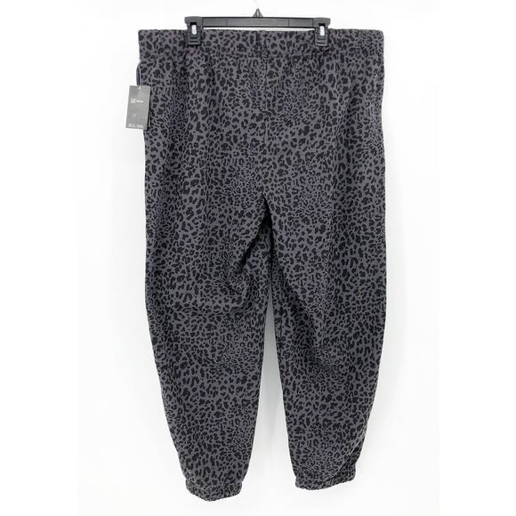 IDEOLOGY Women's Fleece Cheetah-Print Jogger Pants XXL Black Drawstring NWT - Picture 8 of 12